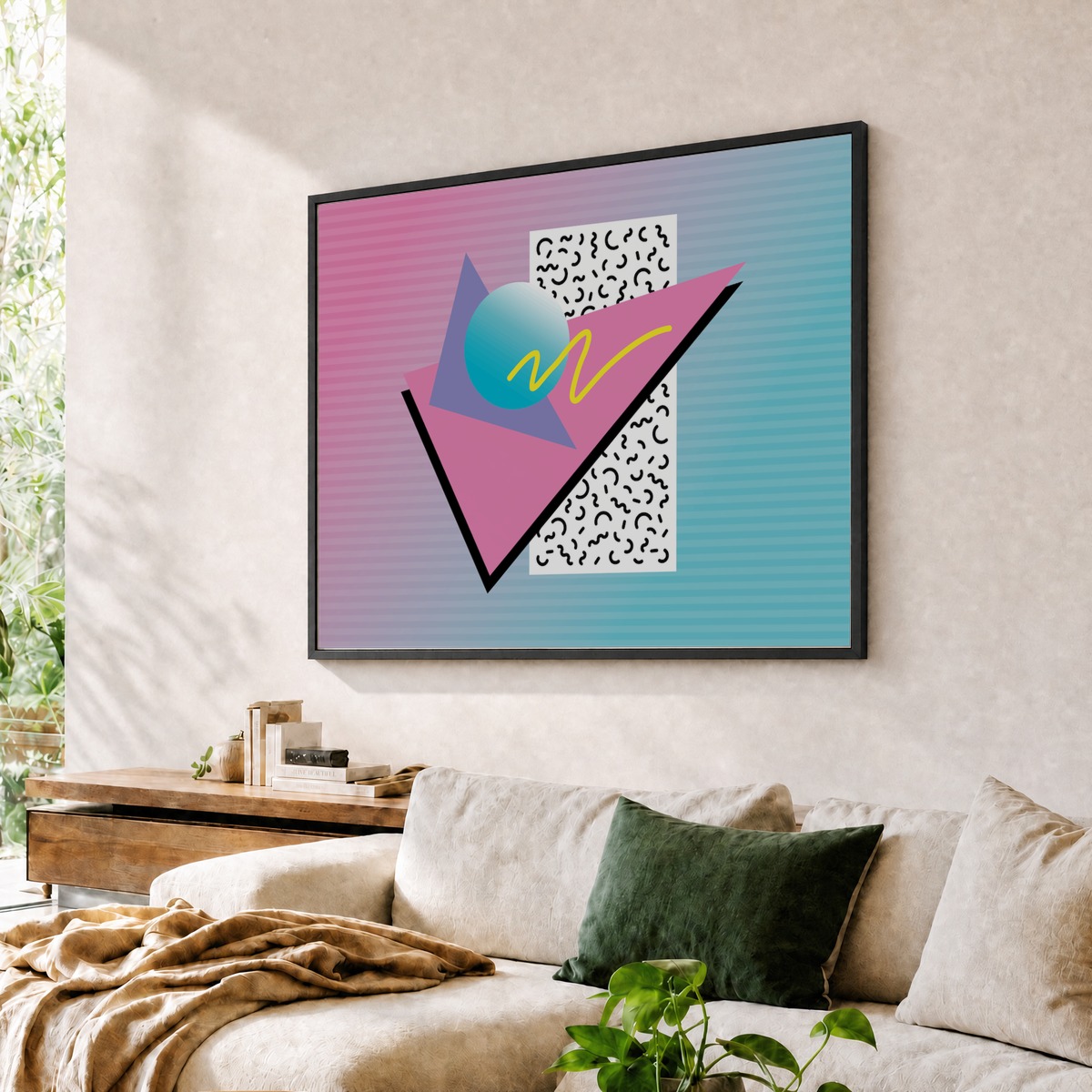 Memphis Pattern Retro Vaporwave 80s Pink Vintage 90s Synthwave