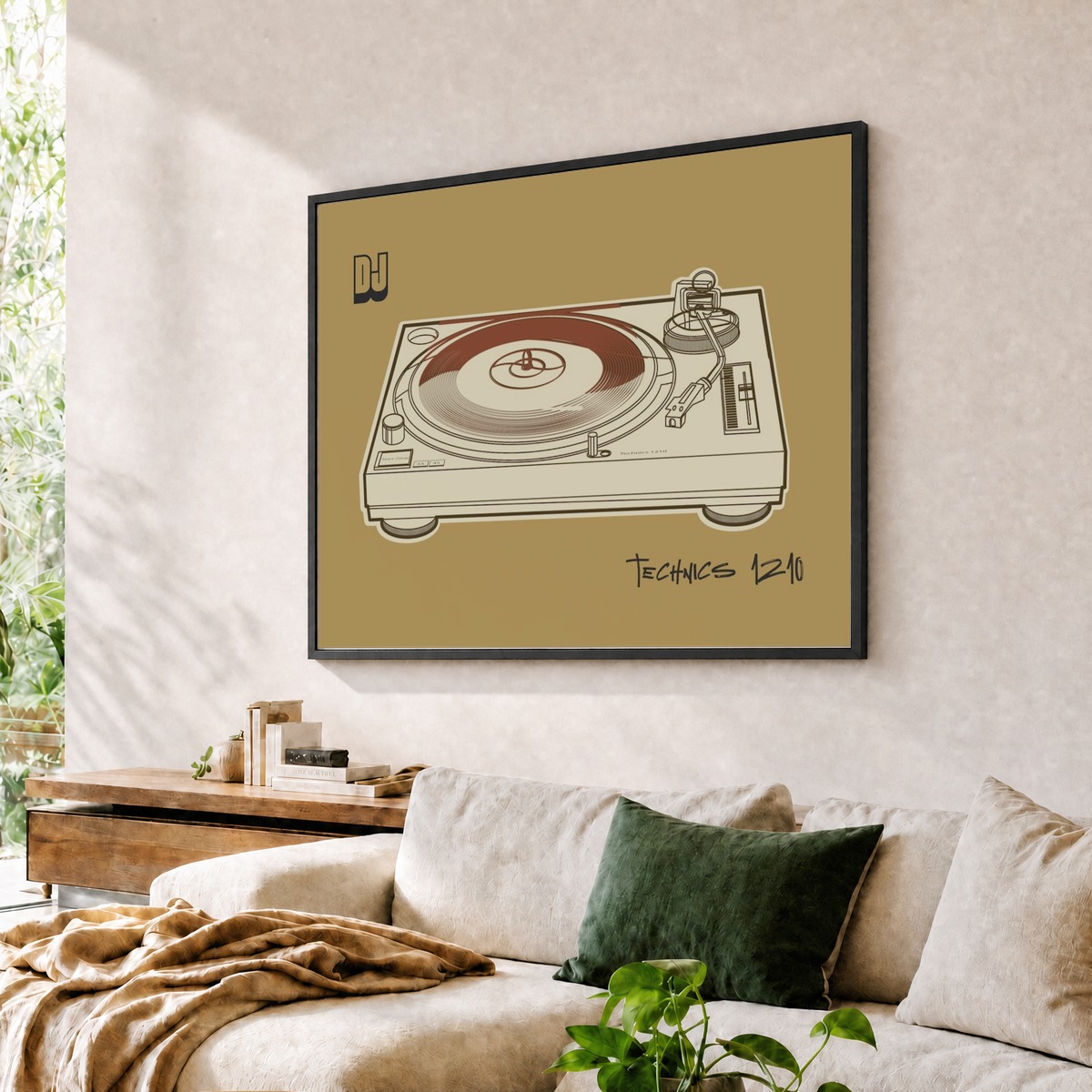 Technics 1210 Turntable Print Retro Music Print Vintage Vinyl Gift
