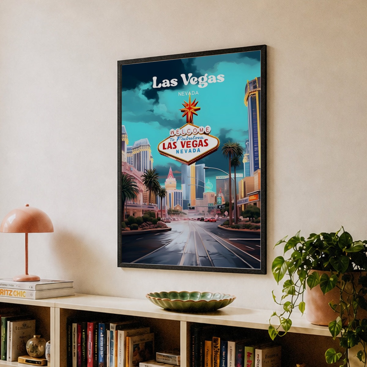 Las Vegas Nevada Streetview Modern Travel Art 1 Art Print by