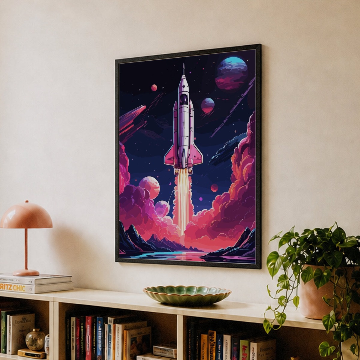 The Barba Rockets Art Print 3枚セット Space Rocket Art Print by Vicky Hanggara – Fy!