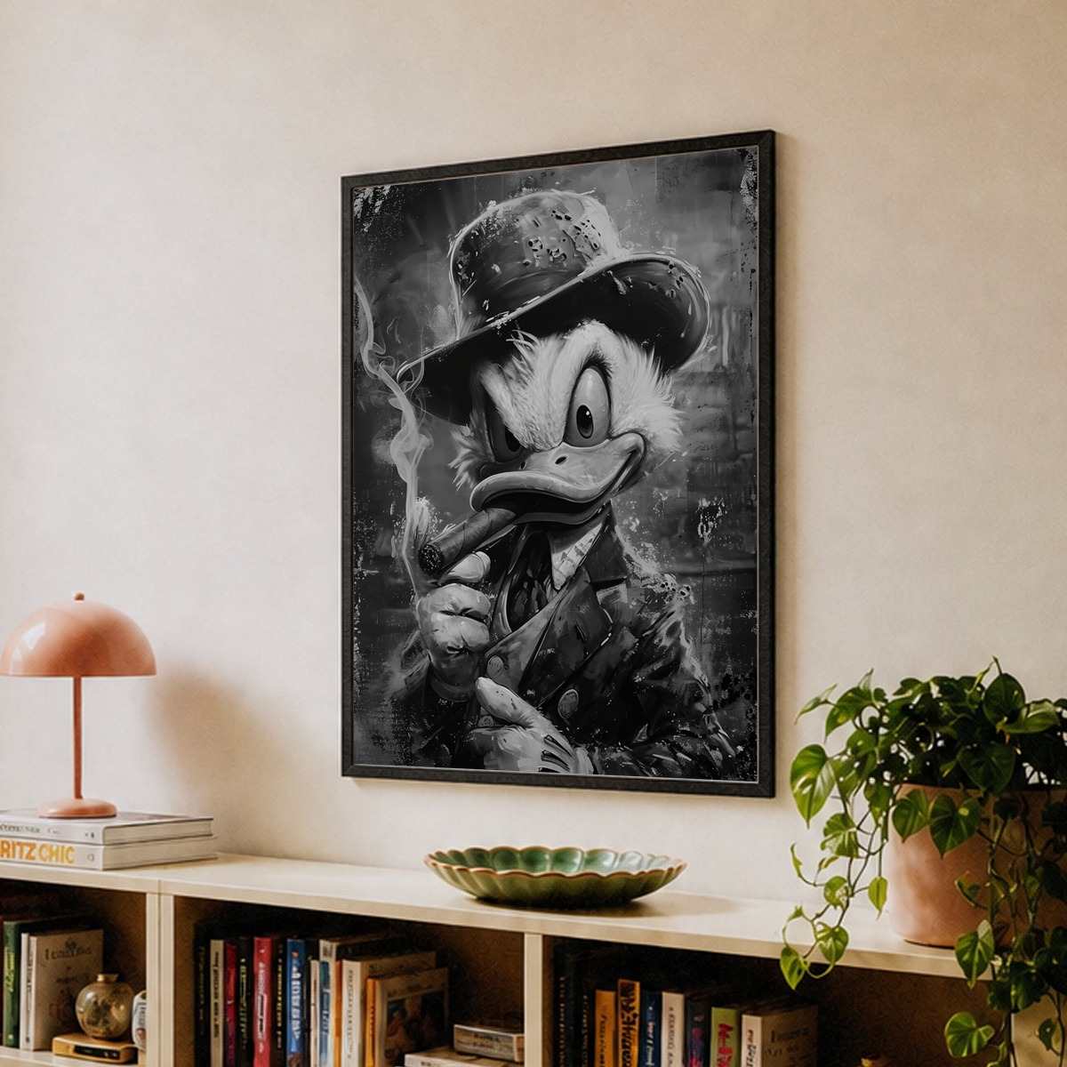duck smoking cigarette painting A duck smoking - Iceland