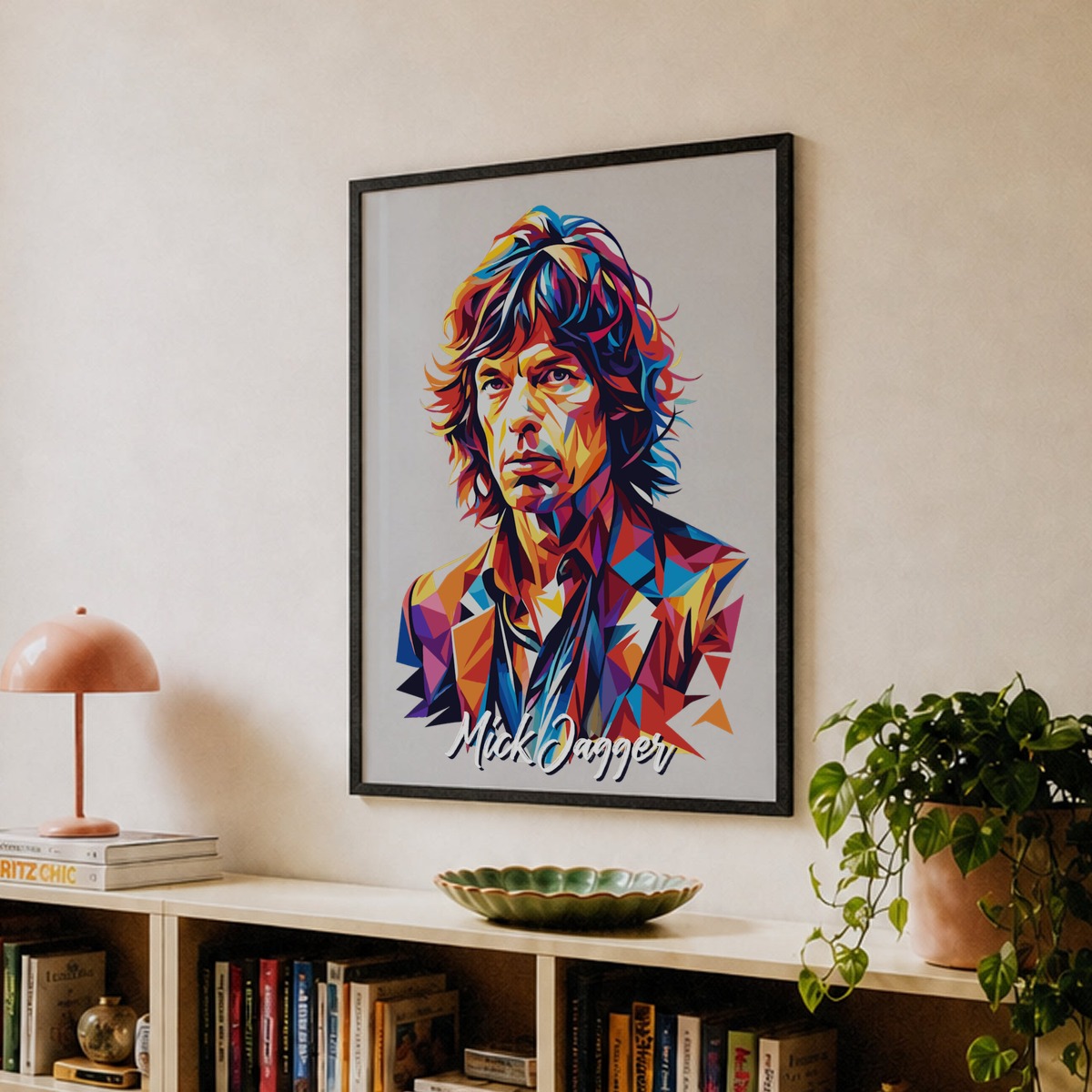 Mick Jagger 01 Portrait Music Icon Style WPAP Pop Art Art Print by