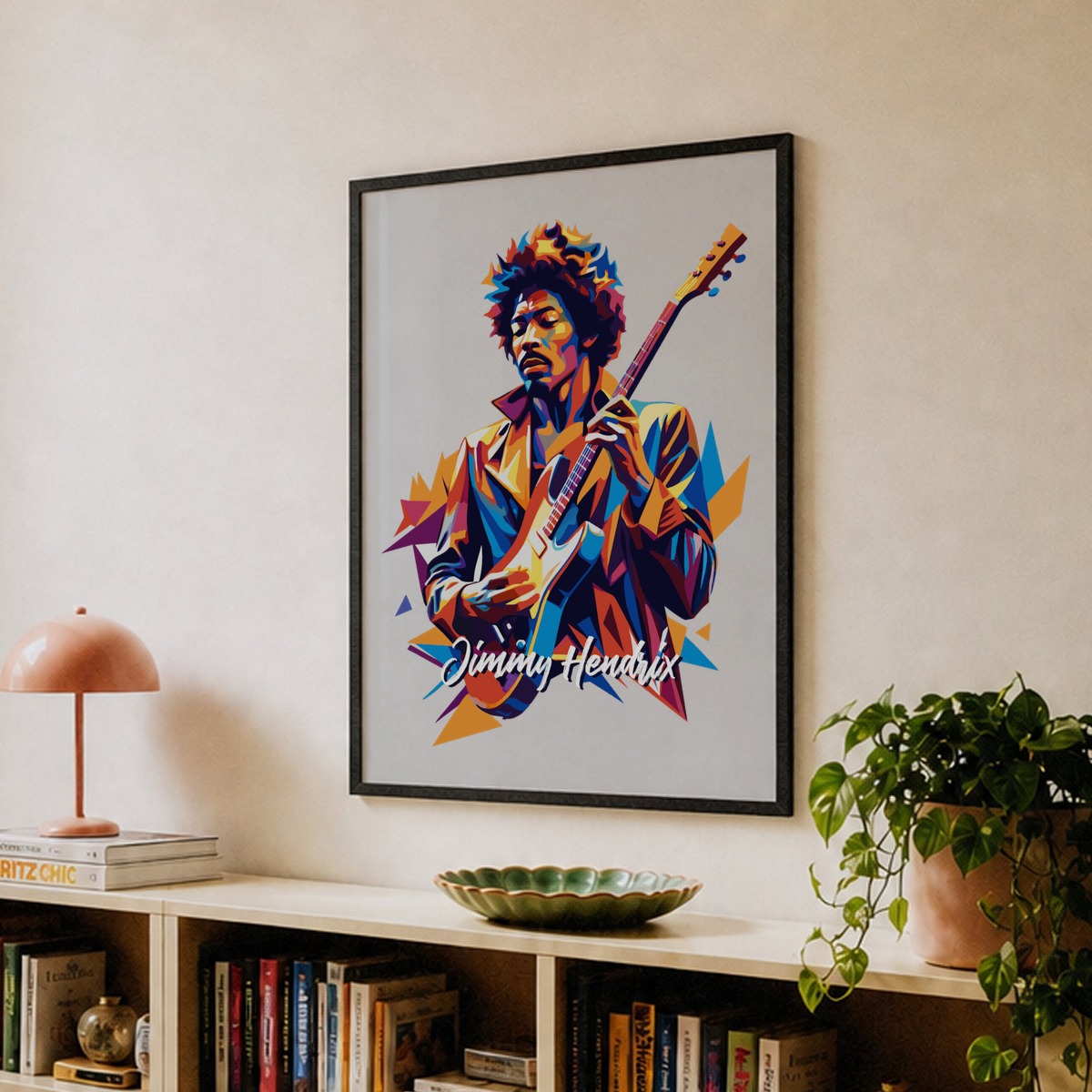 Jimmy Hendrix 02 Portrait Music Icon Style WPAP Pop Art Art Print