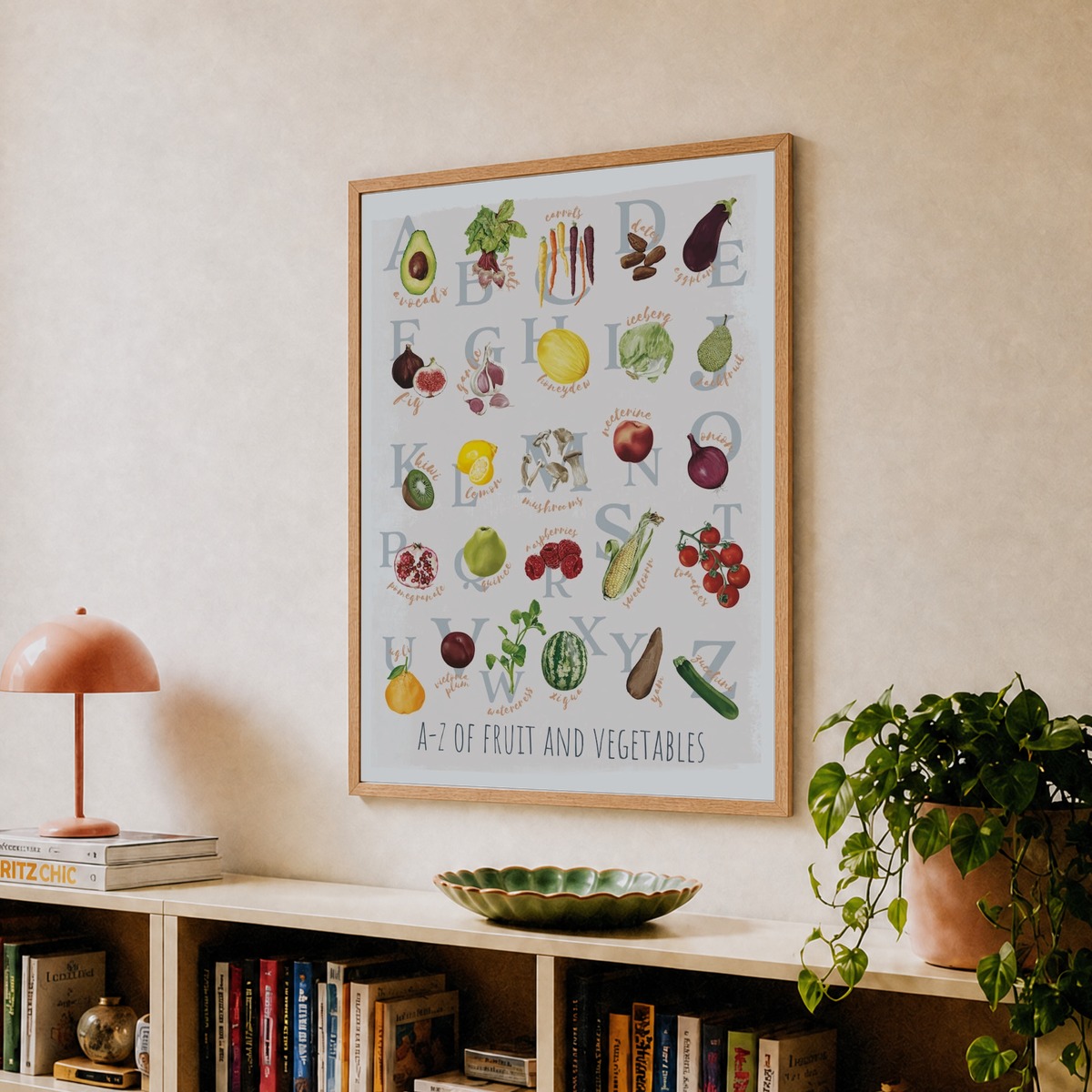 A-Z Fruit and Veg Art Print by Jo Kelly Illustration – Fy!