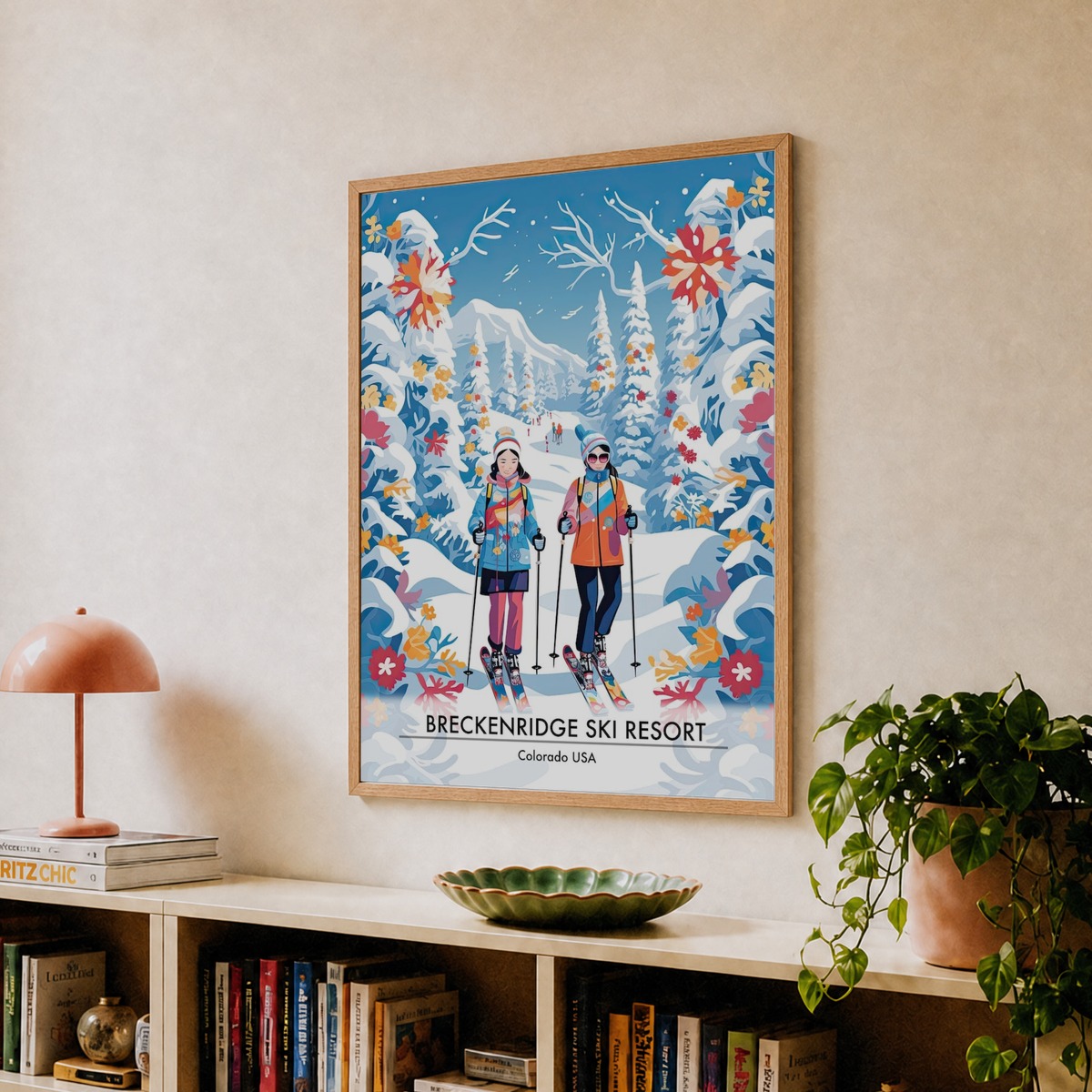 【美品】BRECKENRIDGE　COLORADO　USA　スキーウェア　レトロ Breckenridge Ski Resort Colorado Usa, Ski Resort Poster