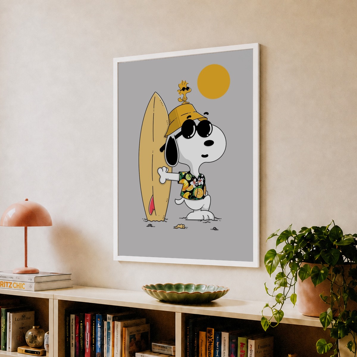 SURF'S UP SNOOPY ウォールキャンバス　Hawaii Hawaiian Snoopy Art Print by Artthree – Fy!