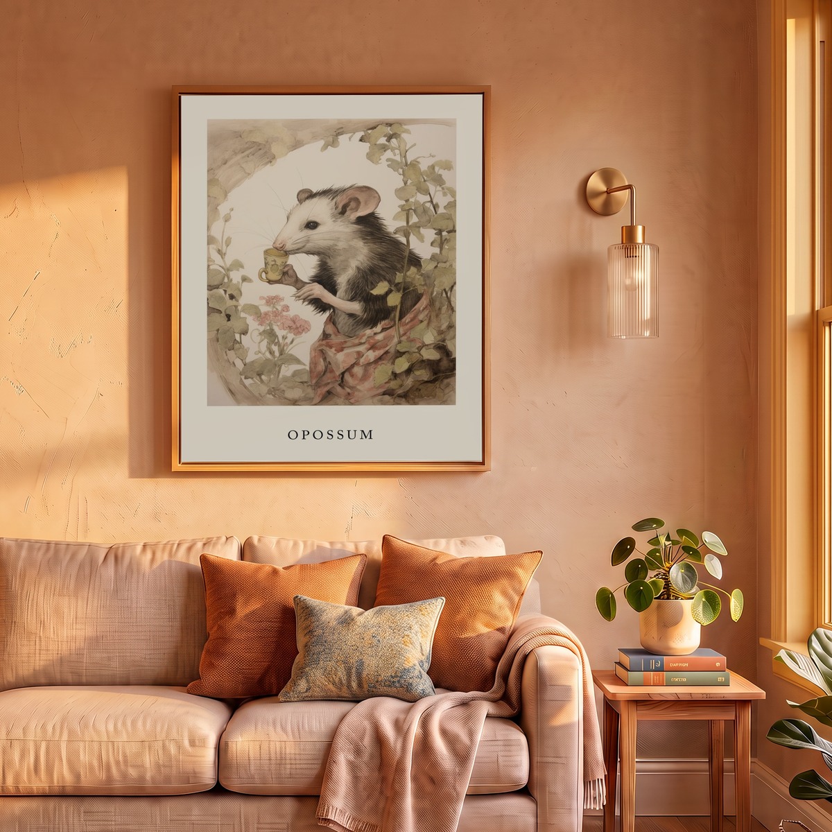 Beatrix Potter Inspired Animal Watercolour Opossum 2 Art Print by