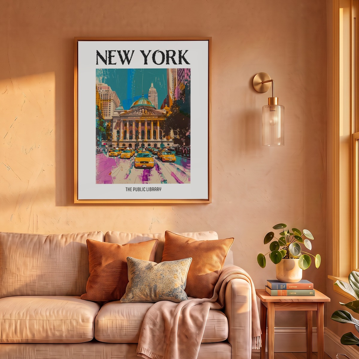 The New York Public Library New York Colourful Silkscreen