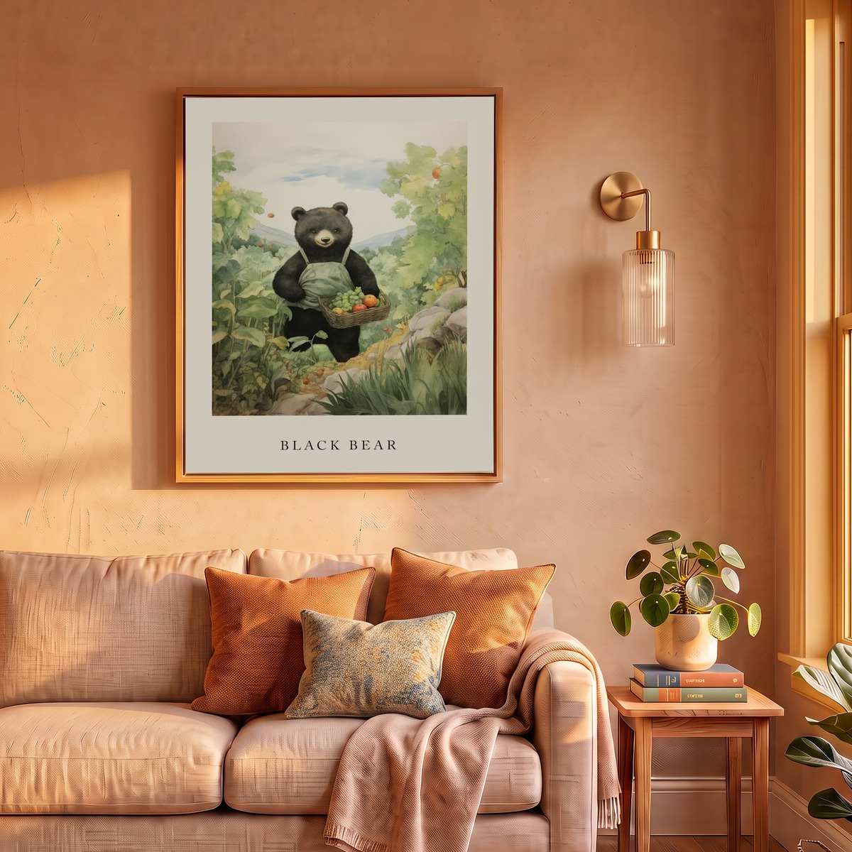 Beatrix Potter 版画 額装品 Beatrix Potter Inspired Animal Watercolour Black Bear 3 Art Print