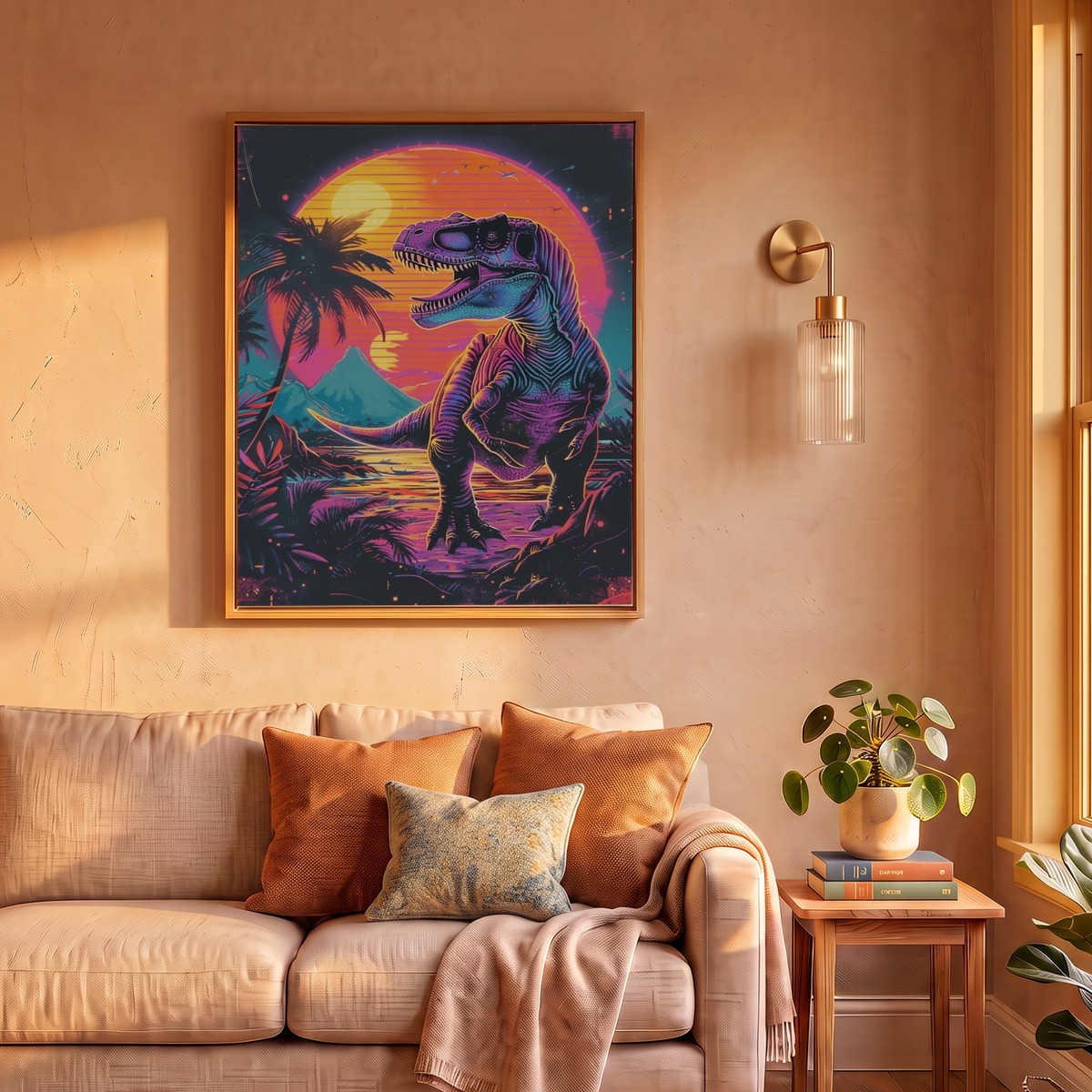 Cyber Dinosaur In The Sunst Art Print by Dino Delights – Fy!