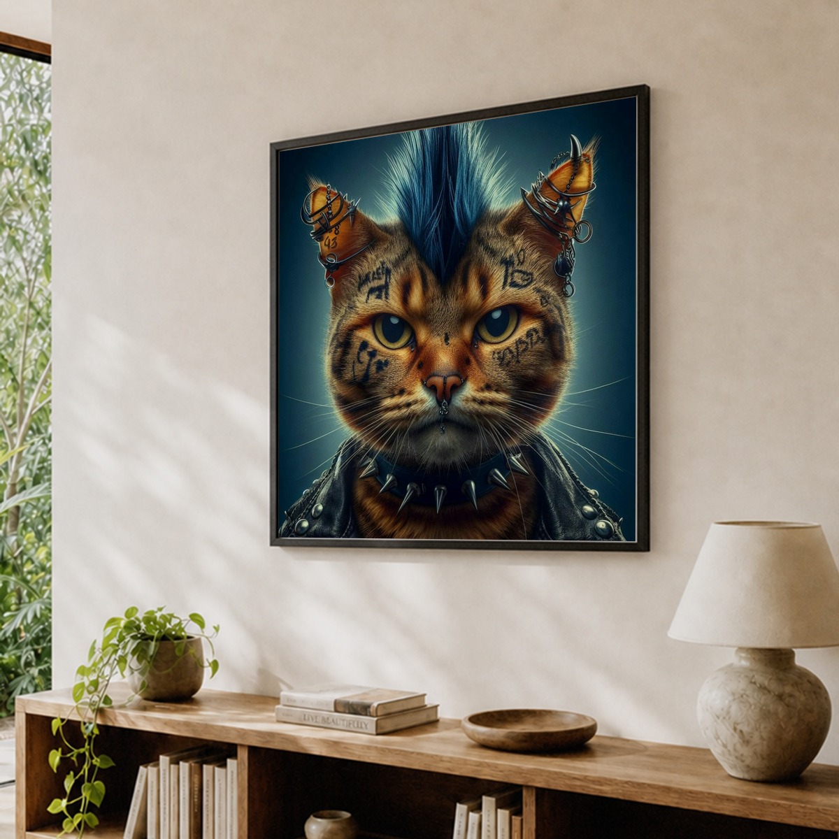 Punk Cat Art Print by Crazy Sheep – Fy!